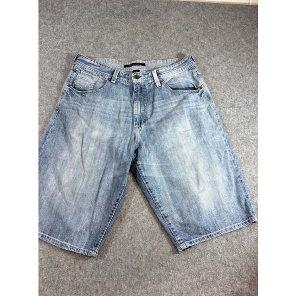 VTG Y2K Sean John Jorts Shorts Mens 38 Blue Light Wash Wide Leg Skater Hip Hop - Picture 2 of 10